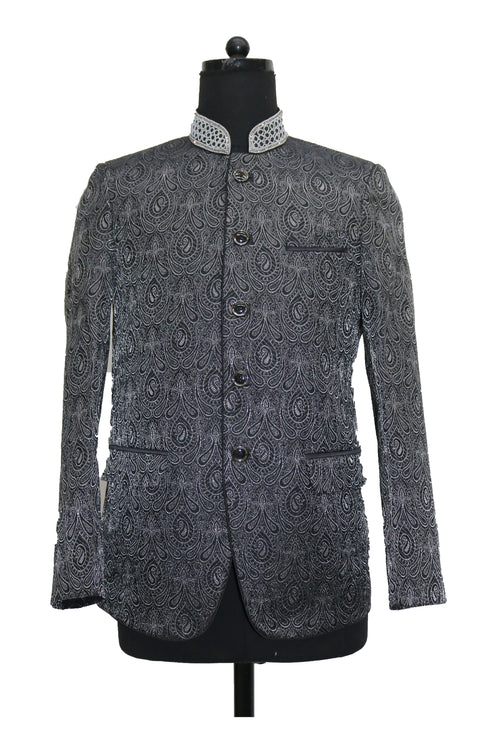 Silver Acorn Hand Embroidered Jacket